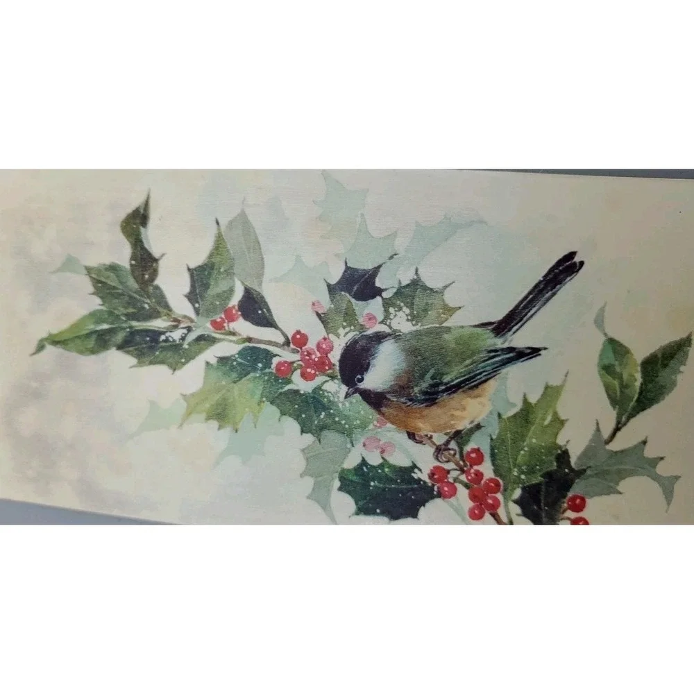 5 Old Vtg‎ Used Christmas Card Fronts Craft Birbs Birds Chickadee Partrige Robin
